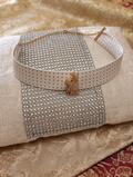 Collarino Choker bianco a pois con orsacchiotto gioiello